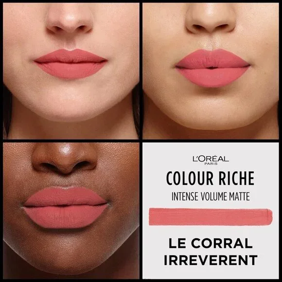 🆕 Riche Intense Volume Matte Lipstick Up to 16H Wear Shade Le Corral Irreverent - Picture 2 of 11